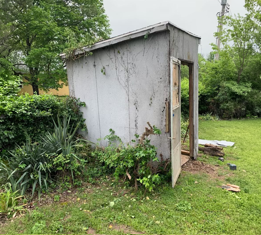 Backyard shed teardown & haul off before Wreck & Roll started